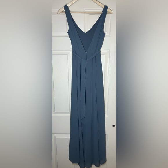 Show Me Your MuMu Slate Blue Jenn Maxi Bridesmaid Dress Sz XS Wedding Occasion - Picture 7 of 13
